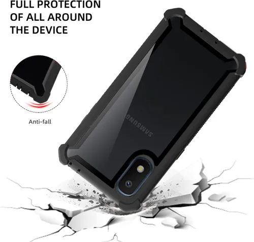 Miniatura 3 de Asuwish Funda de teléfono para Samsung Galaxy A20e, resistente, a prueba de golpes, a prueba de caídas, cuerpo completo, protección resistente