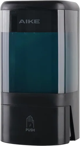 AIKE Dispensador de jabón líquido de montaje en pared para baños comerciales, oficinas, restaurantes, 40 onzas, gran capacidad, AK1007, color negro
