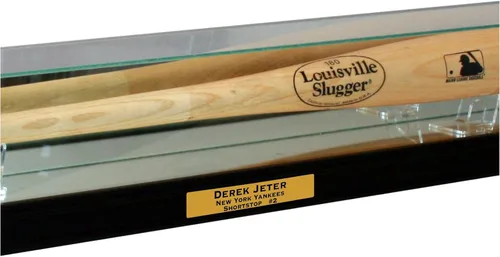 Miniatura 2 de Vitrina de bate de béisbol con moldura deportiva (negro con grabado)