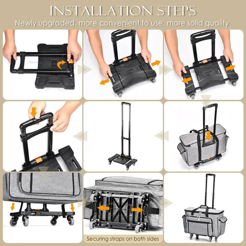 Miniatura 4 de CAB55 Estuche de transporte con ruedas para Cricut Maker 3/Maker 4/Maker/Explore 4/Explore 3/Explore Air 2, bolsa de almacenamiento de doble capa
