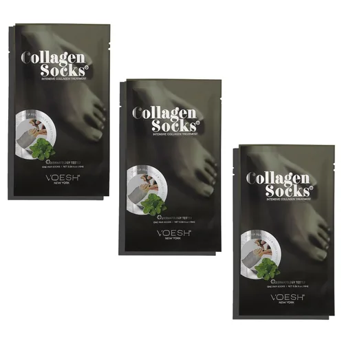 Miniatura 5 de VOESH Calcetines de colágeno, calcetines de colágeno para pies secos, paquete de 4, aceite de menta, reparación de talón agrietado, calcetines