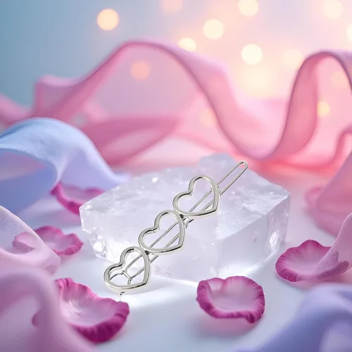Miniatura 6 de Horquilla de aleación de corazón hueco de plata para el cabello, pinzas para el cabello, accesorios para el cabello para mujer y niñas