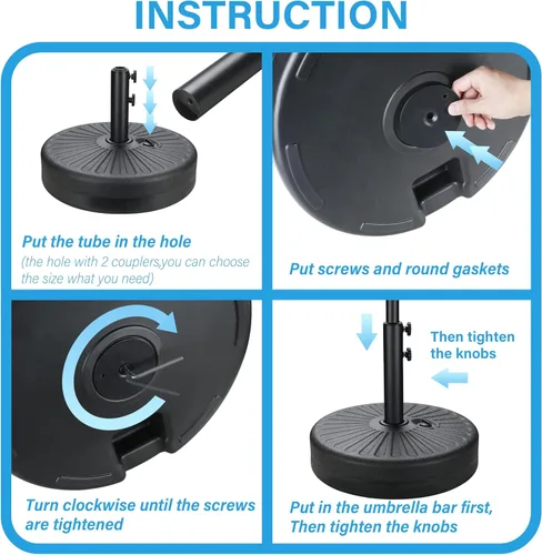 Miniatura 4 de HealSmart Sombrilla de patio de 7.5 pies con botón de inclinación/manivela, sombrilla de mesa al aire libre, 6 varillas resistentes para jardín