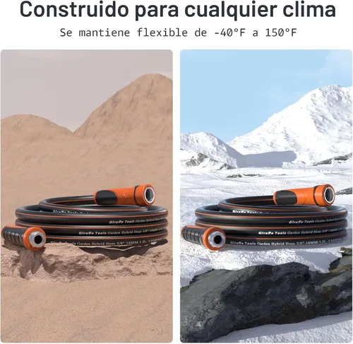 Miniatura 7 de Giraffe Tools Manguera Líder 5/8 pulgadas x 2.5 pies para Jardín, Manguera de Agua Resistente, Manguera Híbrida Corta Flexible y Ligera