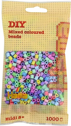 Miniatura 9 de Hama Perlen 207-21 - Bolsa de cuentas termoadhesivas con aproximadamente 1000 cuentas midi para manualidades con diámetro de 0.197 in en marrón