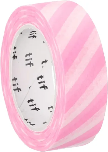 Miniatura 3 de PATIKIL Cinta holográfica Washi de 0.59 pulgadas x 10.93 yardas, 1 rollo de calcomanías autoadhesivas con patrón de rayas para decoración de Rosa