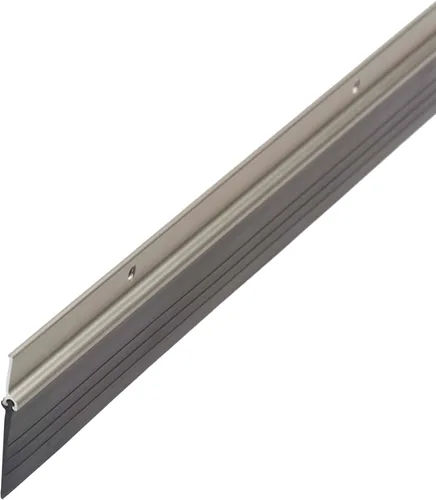M-D Building Products 25716 burlete de puerta roscado de aluminio y vinilo satinado de 36 pulgadas, color níquel satinado