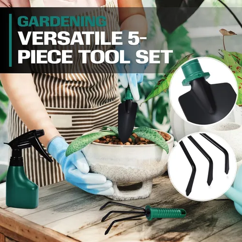 Miniatura 5 de 2wayz Juego de herramientas de jardín – 5 piezas de herramientas de mano de jardinería duraderas – Kit de jardinería de 3 x 12 x 7 pulgadas con caja