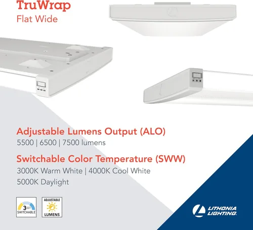 Miniatura 4 de Lithonia Lighting TruWrap - Lámpara de techo LED de 4 pies, luz LED envolvente de bajo perfil, lúmenes ajustables, seleccionable blanco