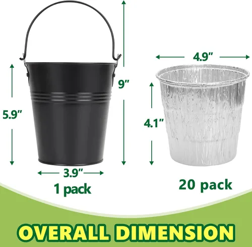 Miniatura 3 de Cubo de grasa para ahumador de pellets con paquete de 20 forros desechables de papel de aluminio para Traeger, Oklahoma Joe's, Pit-Boss, Camp Chef
