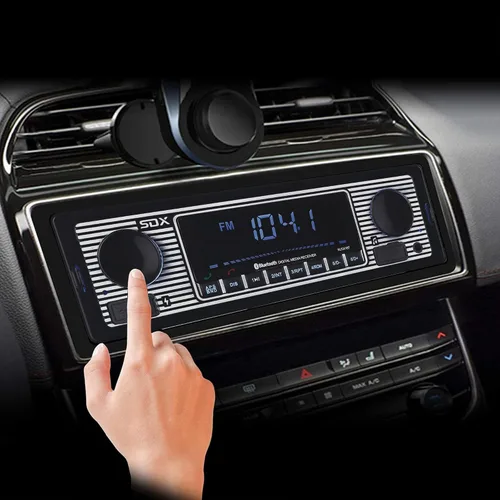 Miniatura 2 de SDX Audio Receptor de radio Bluetooth, reproductor de MP3 con cargador USB, MP3/USB, entrada auxiliar, micrófono integrado manos libres, iluminación