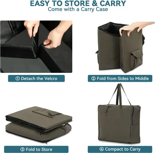 Miniatura 8 de Asiento de Coche para Perros Petsfit con Elevaperros para Perros Pequeños, Asiento de Coche para Perros con Correa de Seguridad, Adecuado para Marrón