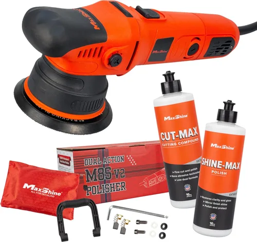 Miniatura 10 de Kit de pulido de doble acción Maxshine M8S V2 Lanzamiento de 8 mm, placa trasera de 5", motor de 1000 W, 6 velocidades Rosca de 5/16" 5" doble