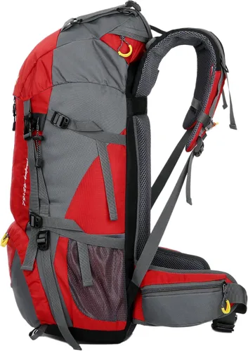 Miniatura 2 de WoneNice Mochila de senderismo impermeable de 50L (45+5) - Mochila deportiva al aire libre con cubierta de lluvia Rojo