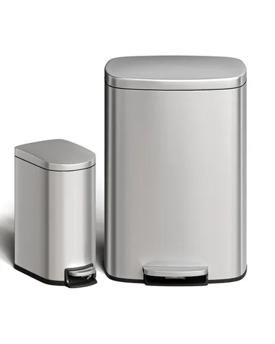 Miniatura 18 de Garvee Cubo de basura de acero inoxidable para cocina, de 13 galones / 50 L, gran capacidad, cubo de basura de metal inoxidable con tapa de cierre