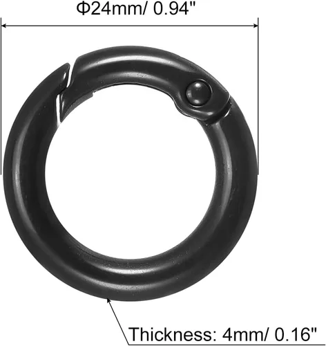 Miniatura 2 de uxcell Anillos redondos de resorte, hebilla de gatillo para bolsos, monederos, llavero