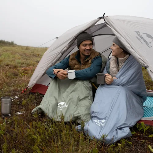 Miniatura 8 de Naturehike Saco de dormir ligero y compacto, sobre de 59 ℉/32 ℉, ultraligero para mochilero, portátil, impermeable, con saco de compresión para frío