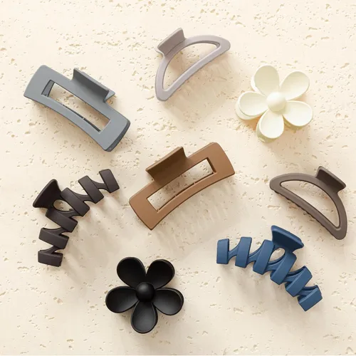 Miniatura 15 de Sunolga 8 pinzas para cabello para mujer, pinzas de garra con forma de flor para cabello grueso, accesorios para cabello antideslizantes