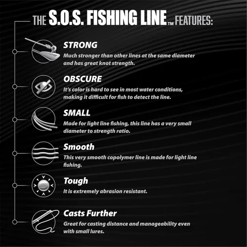 Miniatura 6 de Trout Magnet Trout S.O.S. - Línea de pesca – Prueba de 2 libras, carrete de 350 yardas, 0.006 in de diámetro, la línea de pesca invisible de luz más