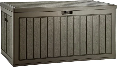 Miniatura 17 de YITAHOME Caja de cubierta de 32 galones, almacenamiento de resina con tapa con cerradura y asas laterales, contenedor pequeño