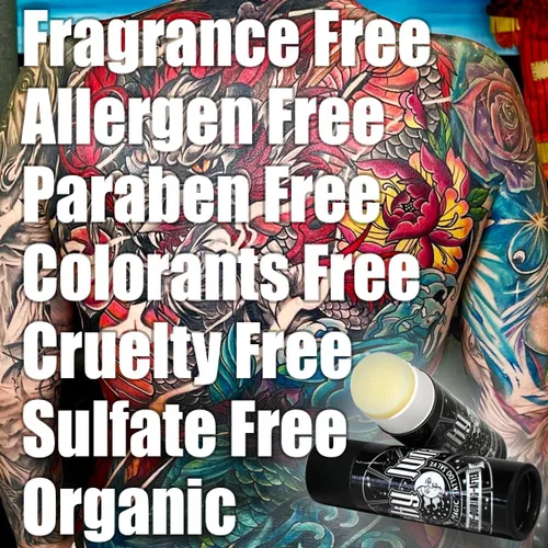 Miniatura 6 de LuckyLuna Tubo orgánico de cuidado posterior del tatuaje, hidratante de tatuaje para la longevidad del color, orgánico totalmente natural, loción