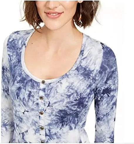 Miniatura 3 de Juniors Manga Larga Tie Dye Top Azul Talla XL, Azul