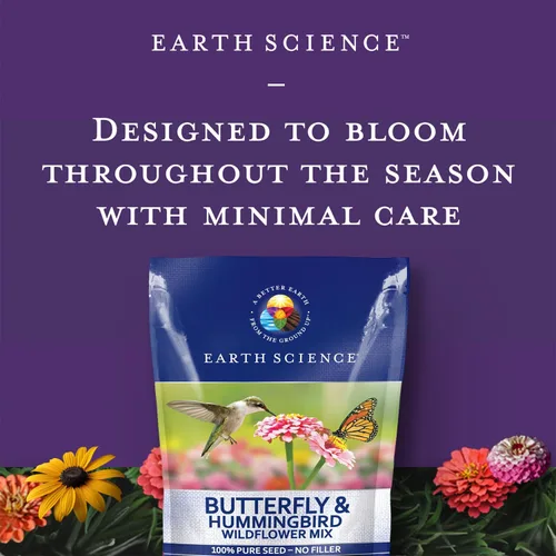 Miniatura 6 de Earth Science Mezcla de semillas de flores silvestres de mariposa y colibrí, 4 onzas, semillas de flores prémium para atraer abejas, mariposas