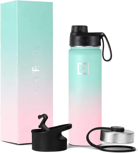 Miniatura 91 de IRON °FLASK Frasco de hidratación para acampar y senderismo con pajilla, botella de agua deportiva de acero inoxidable con aislamiento de boca