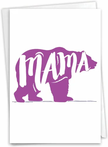 NobleWorks - Felicitaciones por tu nueva tarjeta de felicitación para bebé (madre) con sobre de 5 x 7 pulgadas (1 tarjeta) Mama Bear C3462CGG