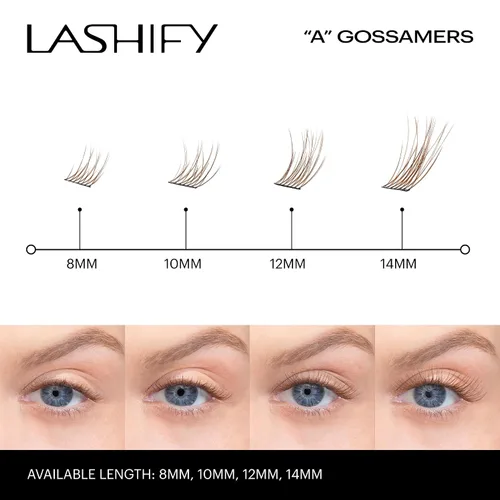 Miniatura 4 de Lashify Amplify - Extensiones de pestañas Gossamer de 0.47 pulgadas, color ceniza, pestañas postizas para un aspecto natural