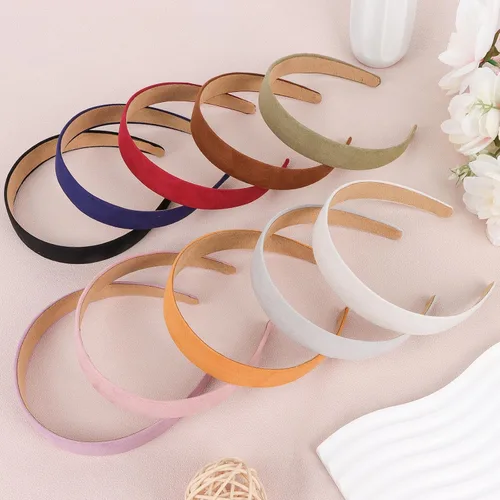 Miniatura 5 de Wecoe 10 diademas de gamuza para mujer, de 1 pulgada de ancho, color rojo, blanco, negro, rosa, morado, azul, verde, bandas antideslizantes