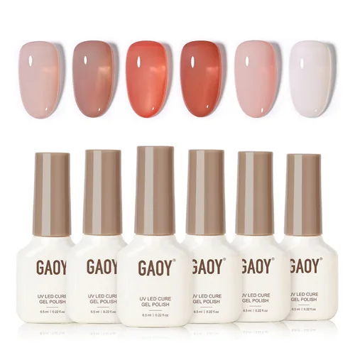 Miniatura 26 de GAOY Berry Collection - Esmalte de uñas en gel, color rosa intenso, borgoña, rojo, cereza y magenta, kit de esmalte de uñas para manicura de salón