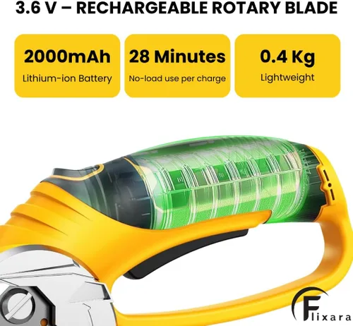 Miniatura 2 de Tijeras Eléctricas Inalámbricas 3.6 V – Cortador de Cartón con Cuchilla Rotatoria Recargable con Seguro de Seguridad, Agarre Ergonómico y Carga USB
