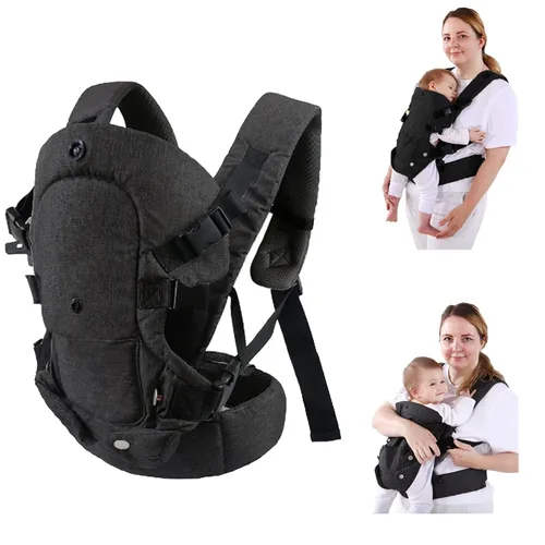 Portabebés para recién nacidos a niños pequeños, ergonómico, abatible, convertible 4 en 1, fácil de ajustar, esencial para bebés de 7 a 45 libras