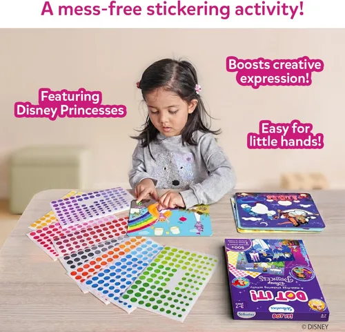 Miniatura 3 de Skillmatics Dot It - Arte adhesivo de princesa Disney, diversión sin desorden para niños, más de 500 calcomanías, kits de manualidades, actividad