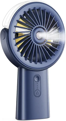 Miniatura 10 de Otlonpe Ventilador de nebulización de mano portátil, pequeño ventilador de niebla recargable personal de mano, ventilador de agua de 4000 mAh