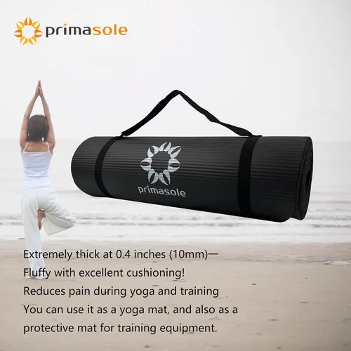 Miniatura 2 de Primasol Yoga Mat, 0.4 inch (10 mm), 0.6 inch (15 mm), Thick Wide, Exercise Mat, Fitness, Pilates, Muscle Training, Yoga