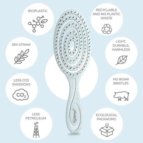 Miniatura 4 de Ninabella Cepillo desenredante para cabello para mujeres y hombres, no tira, cepillos alisadores para cabello lacio y rizado, cepillo desenredante