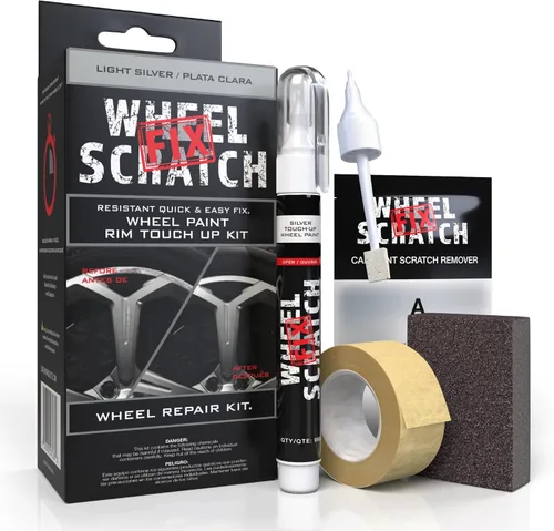 Miniatura 11 de Wheel Scratch Fix - Kit de retoque de llantas rápido y fácil, colores universales (negro (brillo))
