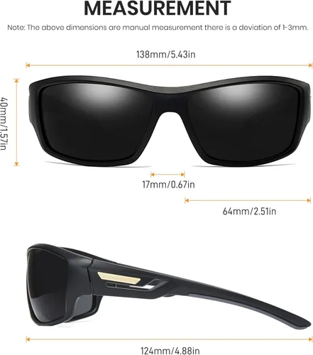 Miniatura 5 de Cyxus Polarized TR90 Cycling Sunglasses Men Women Rectangle Glasses Running Fishing Bike Baseball Sport Golf Driving 1070 1-marco negro mate negro