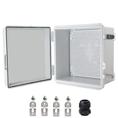 Miniatura 20 de Caja eléctrica impermeable, caja de conexiones IP67, pestillo de acero inoxidable, cubierta transparente con bisagras, carcasa para proyectos