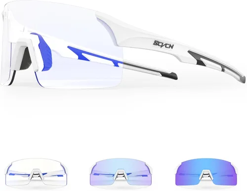Miniatura 8 de SCVCN Gafas de sol de ciclismo fotocromáticas sin marco para hombres y mujeres, ideales para béisbol, bicicleta, golf, correr
