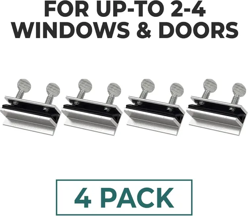Miniatura 3 de Shop Square Cerraduras de ventana, paquete de 4 cerraduras de aluminio para ventana con giro de pulgar, ventanas y puertas correderas seguras