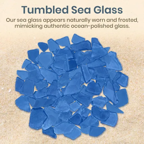 Miniatura 7 de Vidrio de mar para manualidades – Decoración de vidrio marino azul oscuro de 11 onzas, gaviota pulida, vidrio de playa para manualidades, vidrio