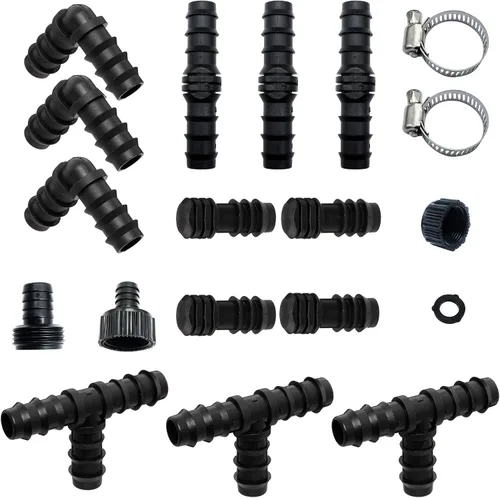 Miniatura 3 de Accesorio de manguera de remojo, kit de accesorios de manguera de jardín para tubería de 1/2 pulgada, conector de ajuste rápido de riego, adaptador