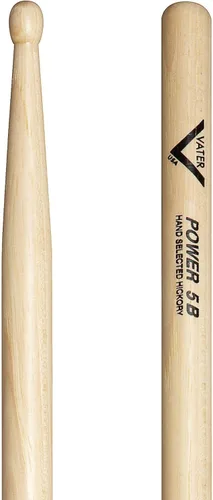 Miniatura 5 de Vater Power 5A Baquetas de Batería de Hickory con Punta de Madera, Par