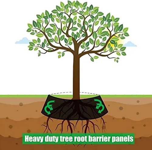 Miniatura 4 de Barrera de raíz de árbol de 18 pulgadas x 20 pies x 60 mil, barrera de raíz de hierba, barrera de bambú para bordes de jardín para bloques de bordes