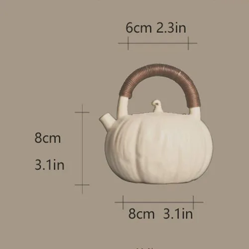 LIOONS Tetera de té de grado alimenticio, tetera de cerámica, caldera de calabaza, tetera de agua caliente, tetera de gran capacidad, tetera hecha a