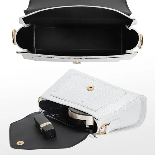 Miniatura 9 de FAMYPAL Bolsos cruzados de cocodrilo para mujer, bolso pequeño de moda para teléfono, bolso de mano con asa superior para mujer