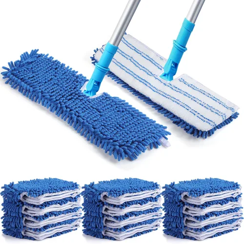 Miniatura 7 de Chengu 6 piezas de repuestos de microfibra para mopa abatible, cabezales de repuesto de doble cara, almohadillas de limpieza lavables a máquina